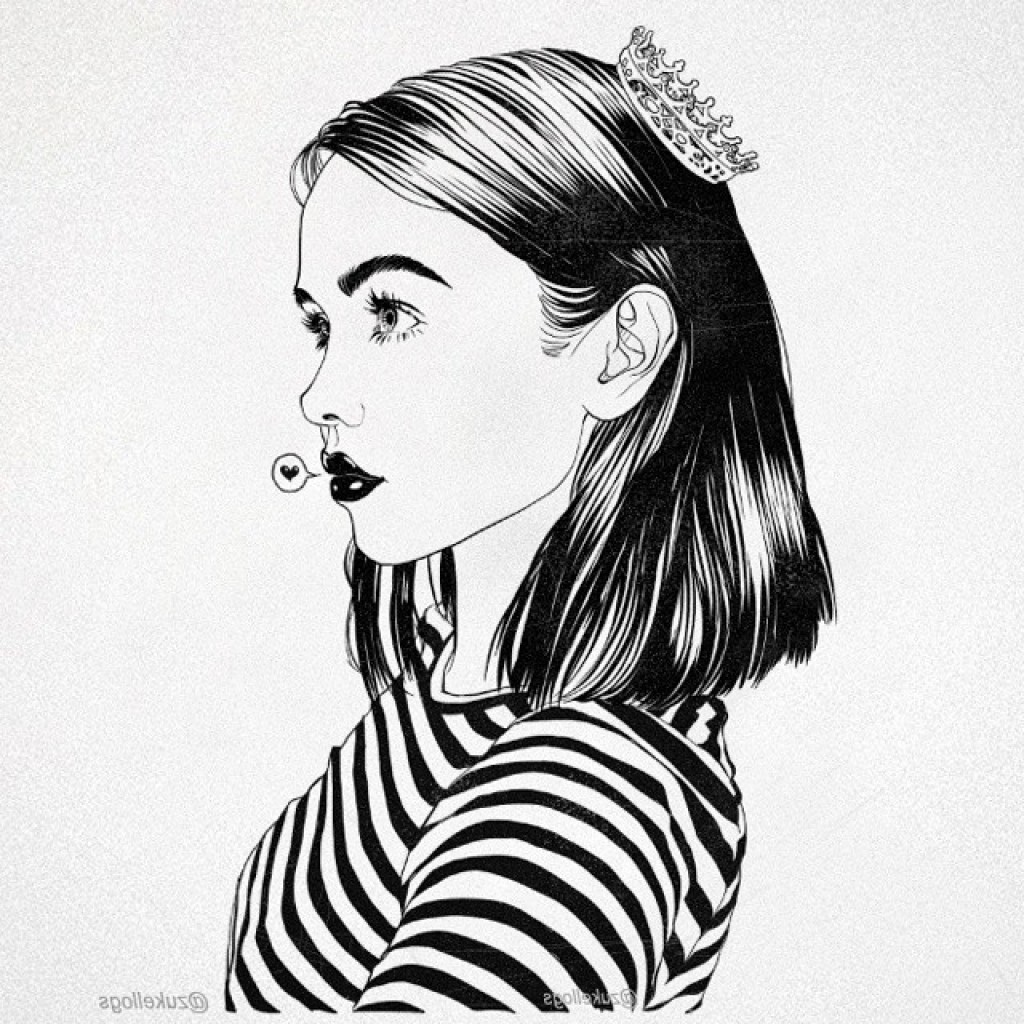 1024x1024 Hipster Girl Drawing Tumblr - Hipster Girl Drawing