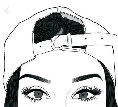 500x452 A R T Drawings, Tumblr Drawings - Hipster Girl Drawing