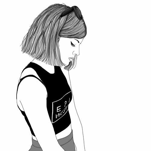 500x500 Hipster Girl Drawings Tumblr - Hipster Girl Drawing