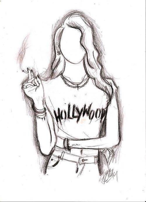 500x688 Hipster Girl Drawings Tumblr Shared - Hipster Girl Drawing