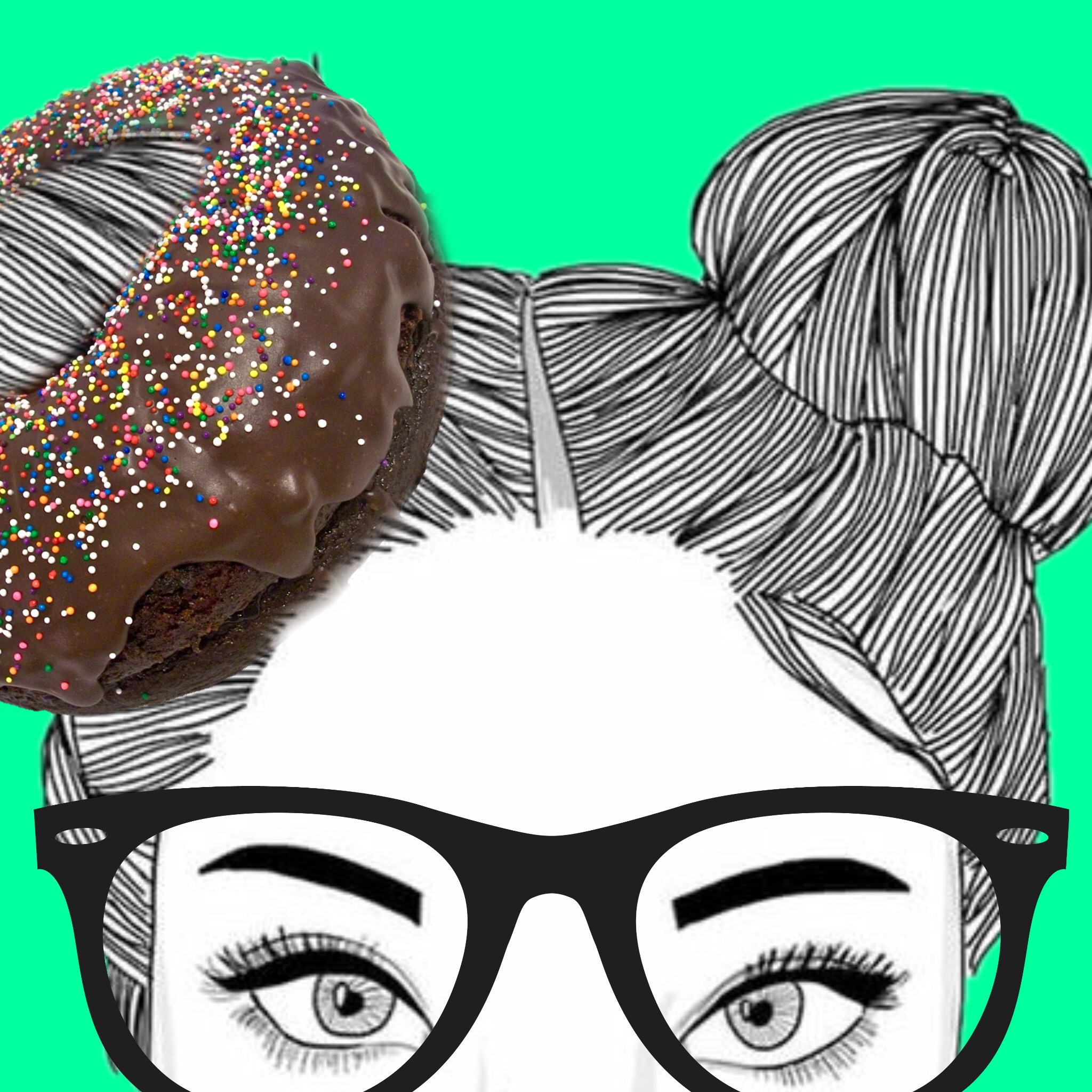 2048x2048 Freetoedit Glasses Nerd Hipster Girl Drawing Donut Bun - Hipster Girl Drawing