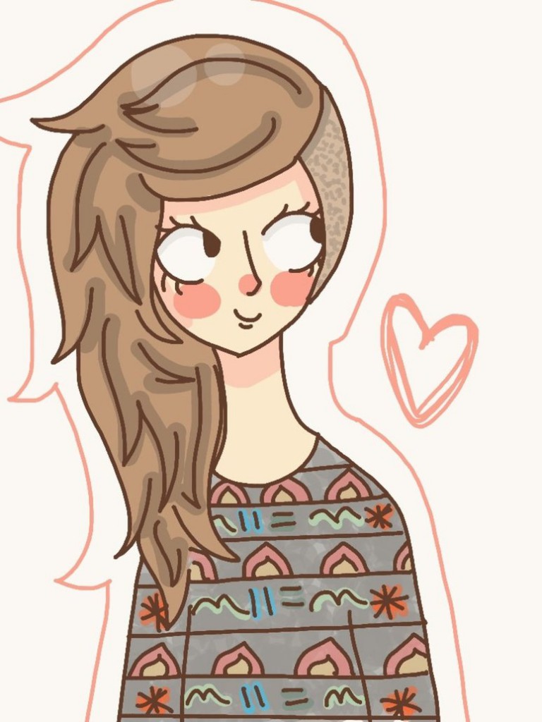 768x1024 Cute Tumblr Girl Drawing - Hipster Girl Drawing Tumblr