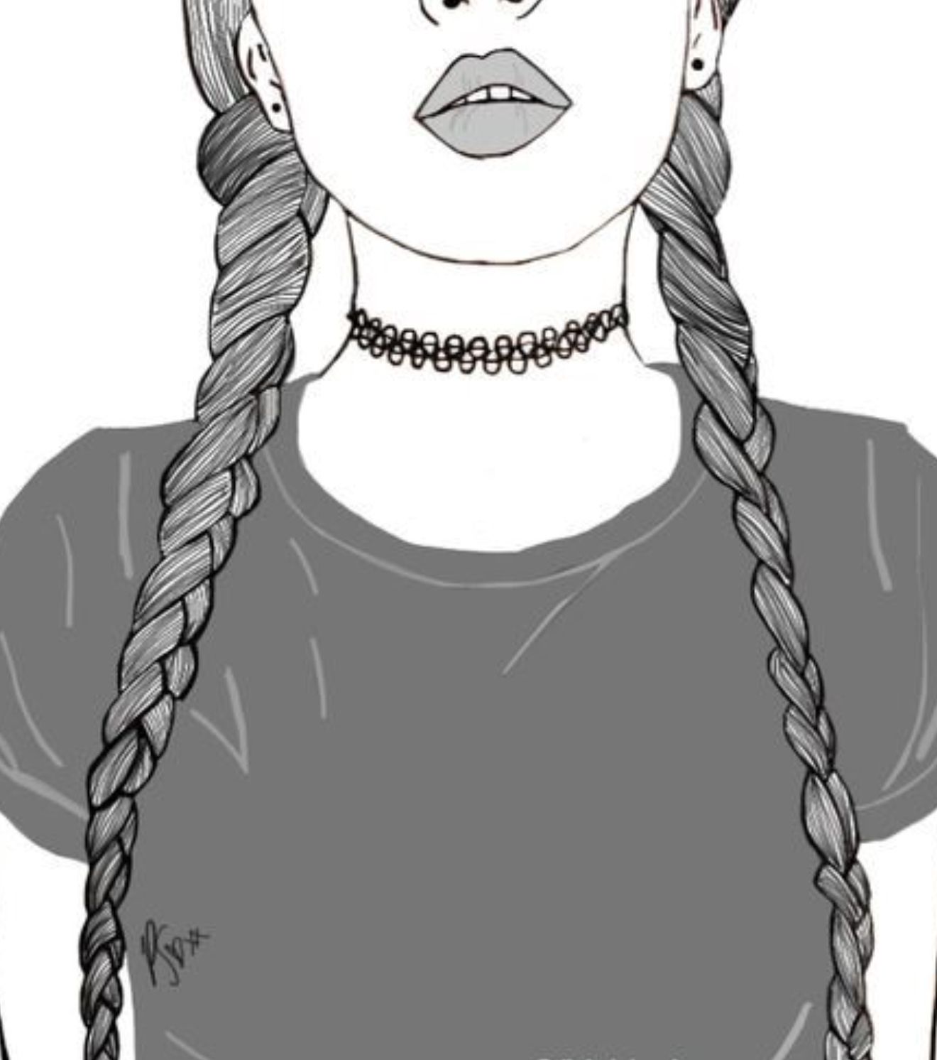 1320x1492 Girl, Drawing, And Outline Image Diamond Drawings - Hipster Girl Drawing Tumblr