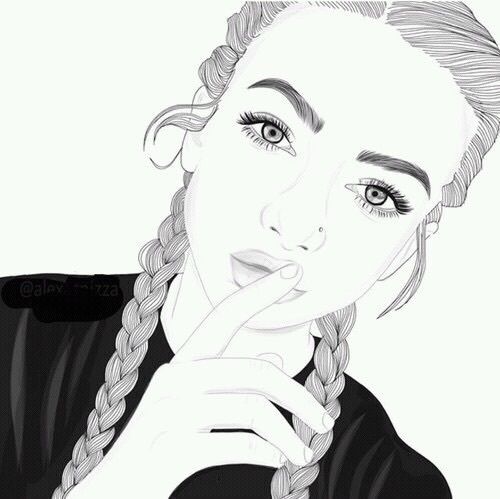 500x499 Draw Dr Art In Tumblr Outline, Drawings - Hipster Girl Drawing Tumblr