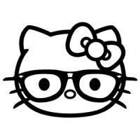 200x200 Hello Kitty Hipster Glasses Die Cut Vinyl Sticker Decal Blasted Rat - Hipster Glasses Drawing