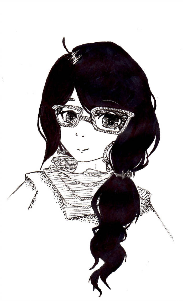 697x1146 Hipster Glasses Girl - Hipster Glasses Drawing
