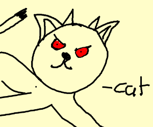 300x250 Demonic Hissing Cat Drawing - Hissing Cat Drawing