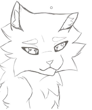 320x379 Warrior Lineart - Hissing Cat Drawing