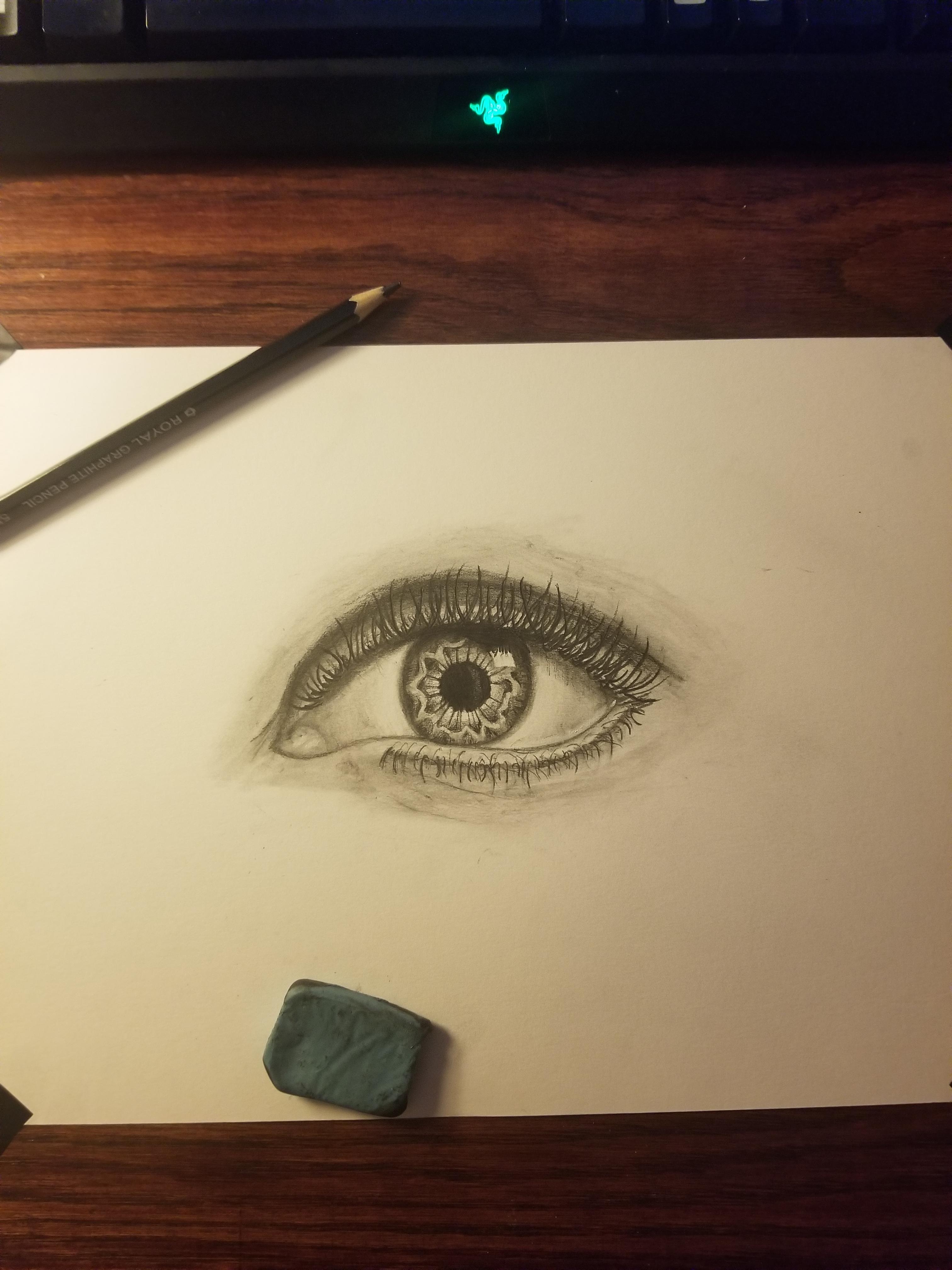 3024x4032 first eye drawing! hit me with that criticism folks drawing - Hit The Folks Drawing