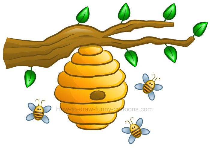 700x495 how to draw a beehive clipart - Hive Drawing