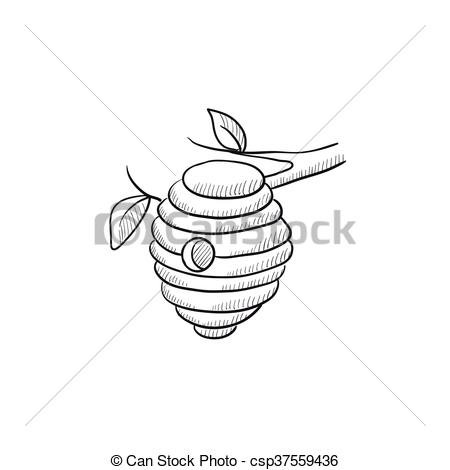 450x470 bee hive sketch icon bee hive sketch icon for web, mobile - Hive Drawing