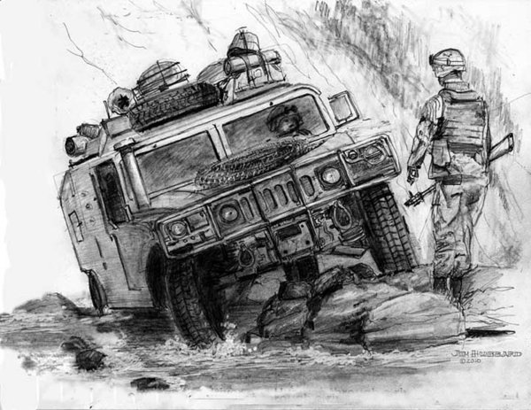 600x463 humvee afghanistan art print - Hmmwv Drawing