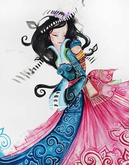 432x549 Hmong Beauty - Hmong Drawing