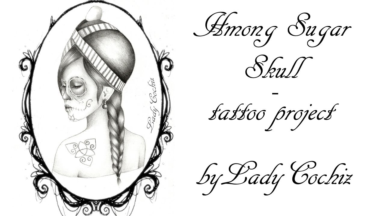 1280x720 Hmong Sugar Skull - Hmong Drawing