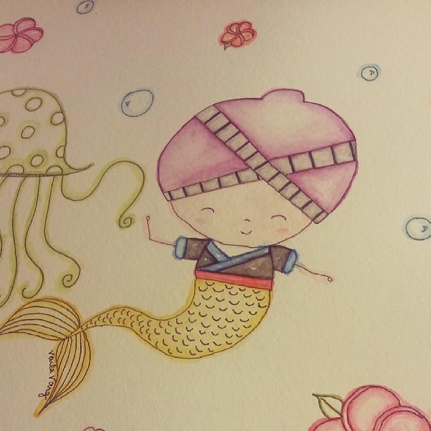 612x612 Watercolor Hmong Art - Hmong Drawing