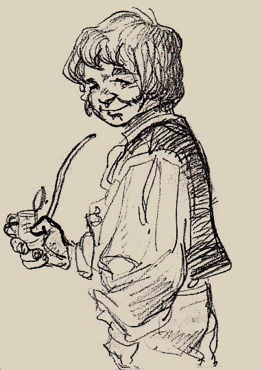 382x538 Hobbit Drawing Of The Famous Bilbo Baggins Geek Out Art - Hobbit Drawing