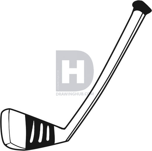 522x519 How To Draw A Hockey Stick, Step - Hockey Drawing