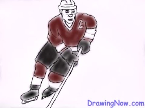480x360 How To Draw A Hockey Player - Hockey Drawing