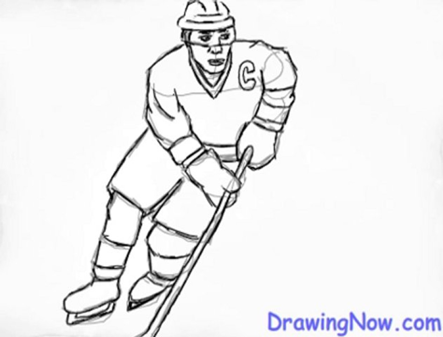 1419x1080 How To Draw A Hockey Player - Hockey Drawing
