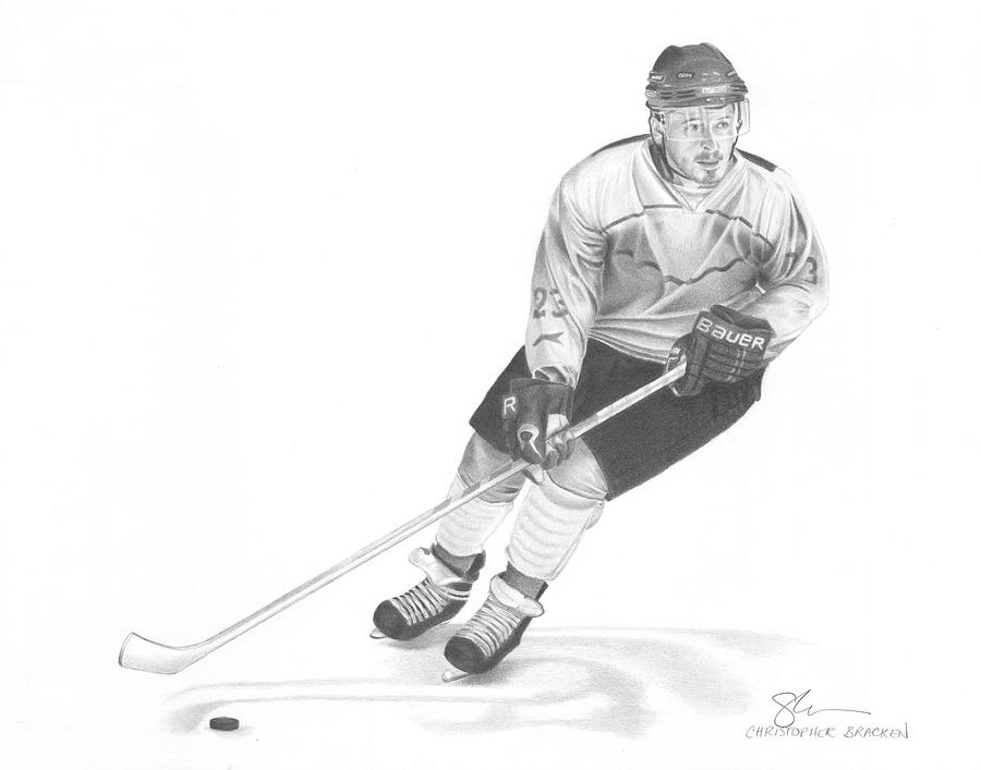 900x707 hockey player drawing - Hockey Drawing