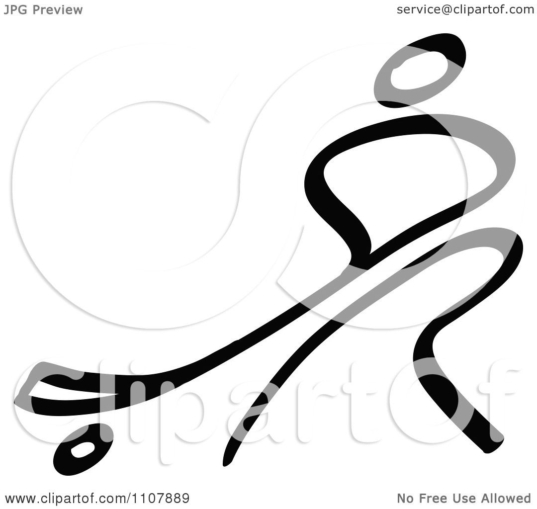 1080x1024 Clipart Black And White Stick Drawing Of A Hockey Player - Hockey Drawing Pictures