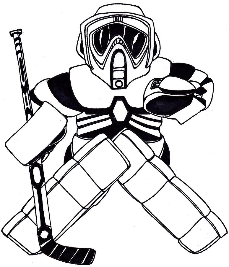 775x900 goalie speeder drawing - Hockey Goalie Drawing