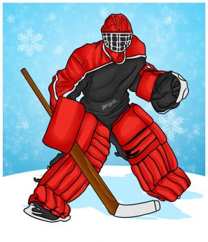 301x350 How To Draw A Goalie, Step - Hockey Goalie Drawing