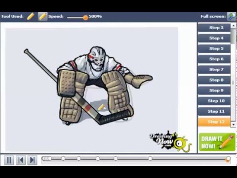 480x360 How To Draw A Hockey Goalie - Hockey Goalie Drawing