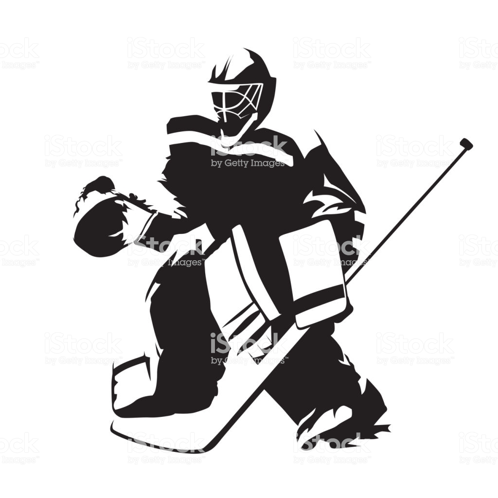 1024x1024 Huge Collection Of 'hockey Goalie Silhouette Free' Download More - Hockey Goalie Drawing