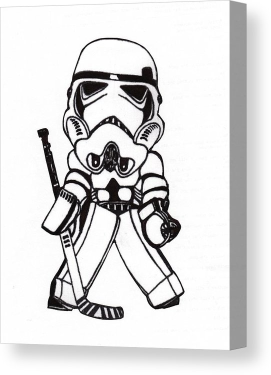 542x750 goalie black and white canvas print canvas art - Hockey Goalie Drawing