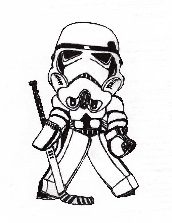 696x900 goalie black and white drawing - Hockey Goalie Drawing