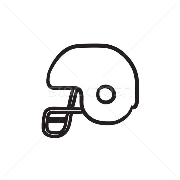 600x600 Hockey Helmet Sketch Icon Vector Illustration Andrei Krauchuk - Hockey Helmet Drawing