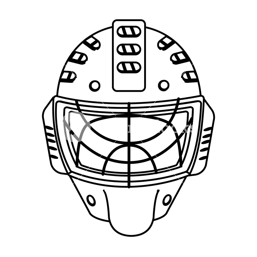 Hockey Helmet Drawing at PaintingValley.com | Explore collection of ...