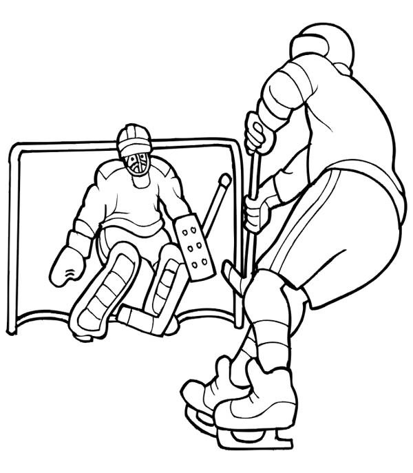 600x687 Hockey Net Coloring Pages - Hockey Net Drawing