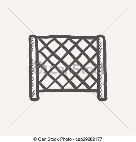 450x470 Ice Hockey Goal Net Sketch Icon For Web And Mobile Hand Drawn - Hockey Net Drawing