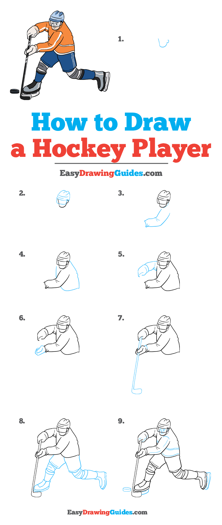 736x1737 How To Draw A Hockey Player - Hockey Player Drawing