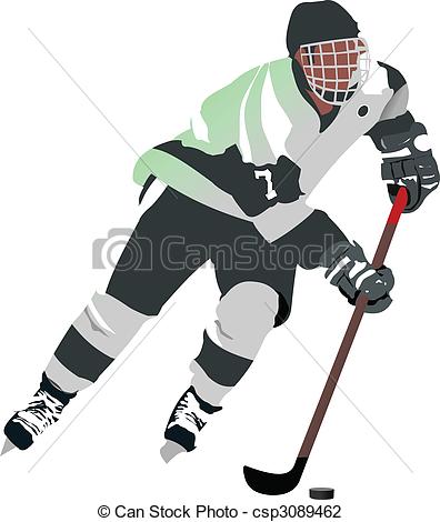 396x470 Ice Hockey Players - Hockey Player Drawing