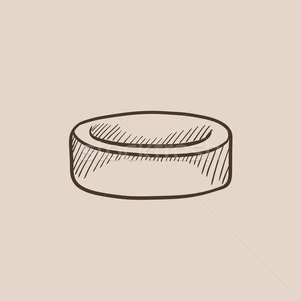 600x600 hockey puck sketch icon vector illustration andrei krauchuk - Hockey Puck Drawing