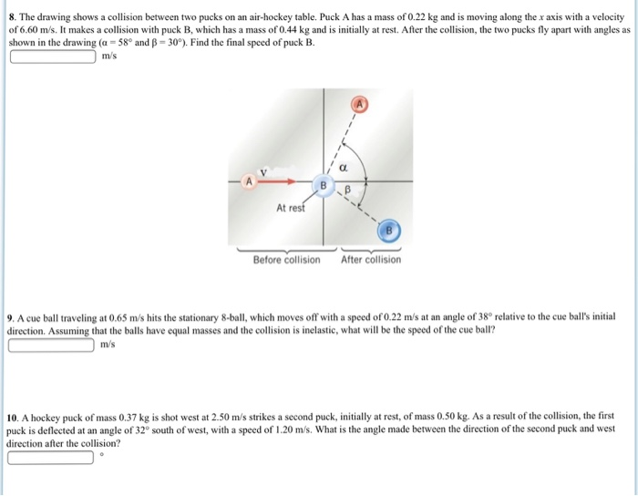 700x544 solved the drawing shows a collision between two pucks - Hockey Puck Drawing