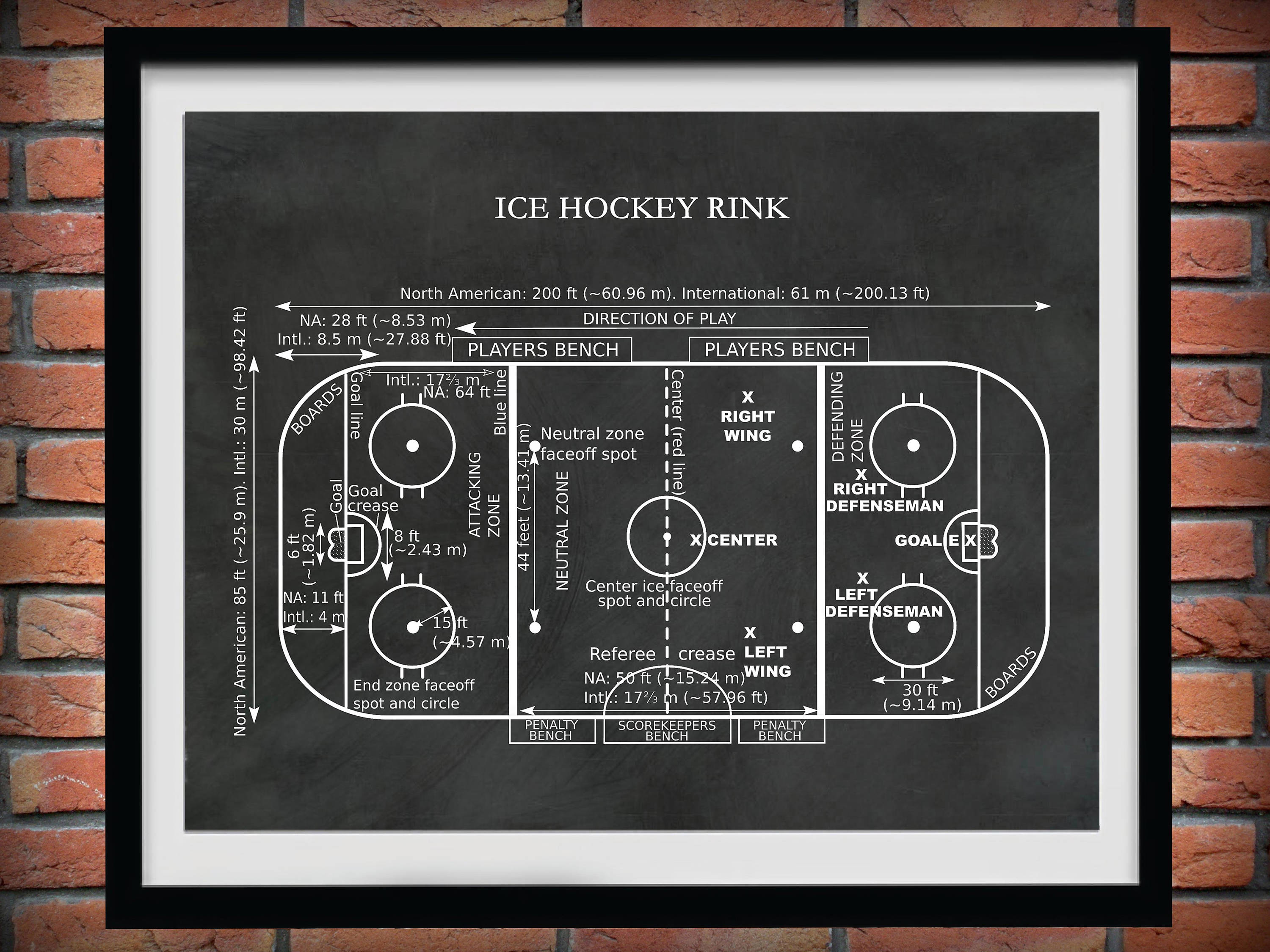 Ice Hockey Rink Diagram Vers - Hockey Rink Drawing. 