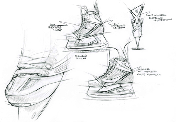 600x415 easton mako hockey skates on behance - Hockey Skate Drawing