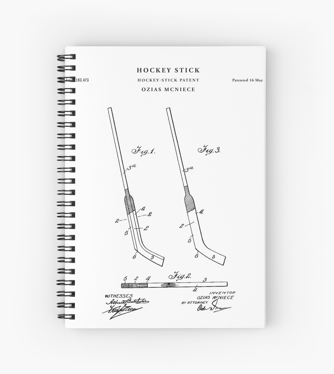 1171x1313 hockey stick patent drawing blueprint spiral notebooks - Hockey Stick Drawing