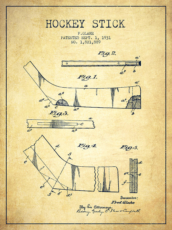675x900 hockey stick patent drawing from drawing - Hockey Stick Drawing