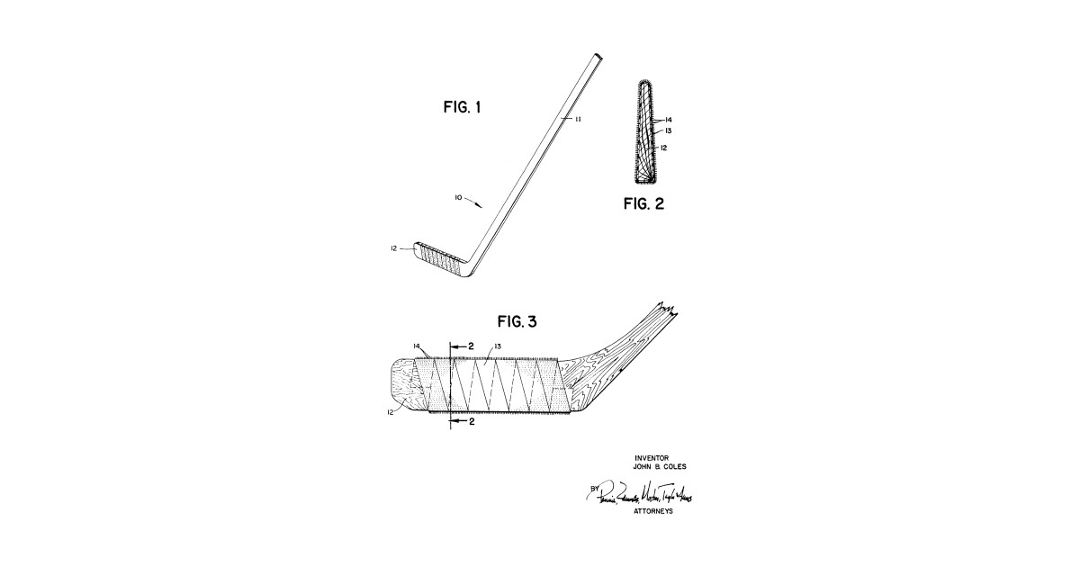 1200x630 hockey stick vintage patent hand drawing - Hockey Stick Drawing