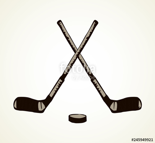 500x462 hockey stick vector drawing stock image and royalty free vector - Hockey Stick Drawing