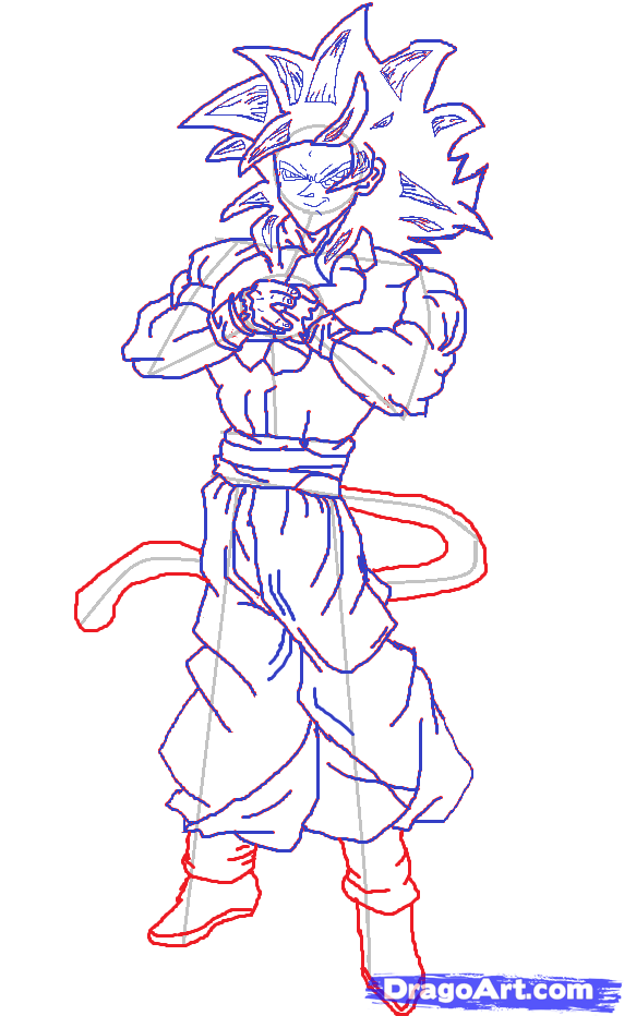 572x932 hoe to draw goku super saiyan step - Hoe Drawing
