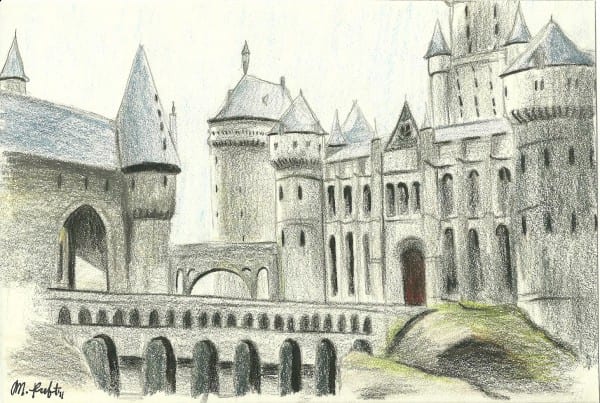 600x403 Hogwarts Castle Drawing At Getdrawings Com Best Coloring Collection - Hogwarts Castle Drawing