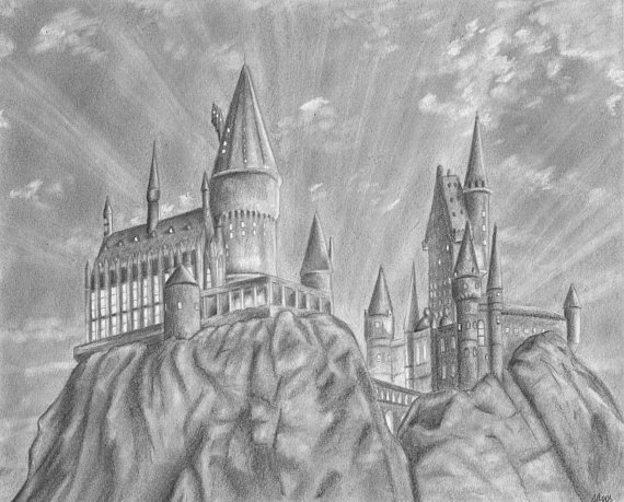 570x459 Behind The Scenes Hogwarts Back To The Drawing Board - Hogwarts Castle Drawing