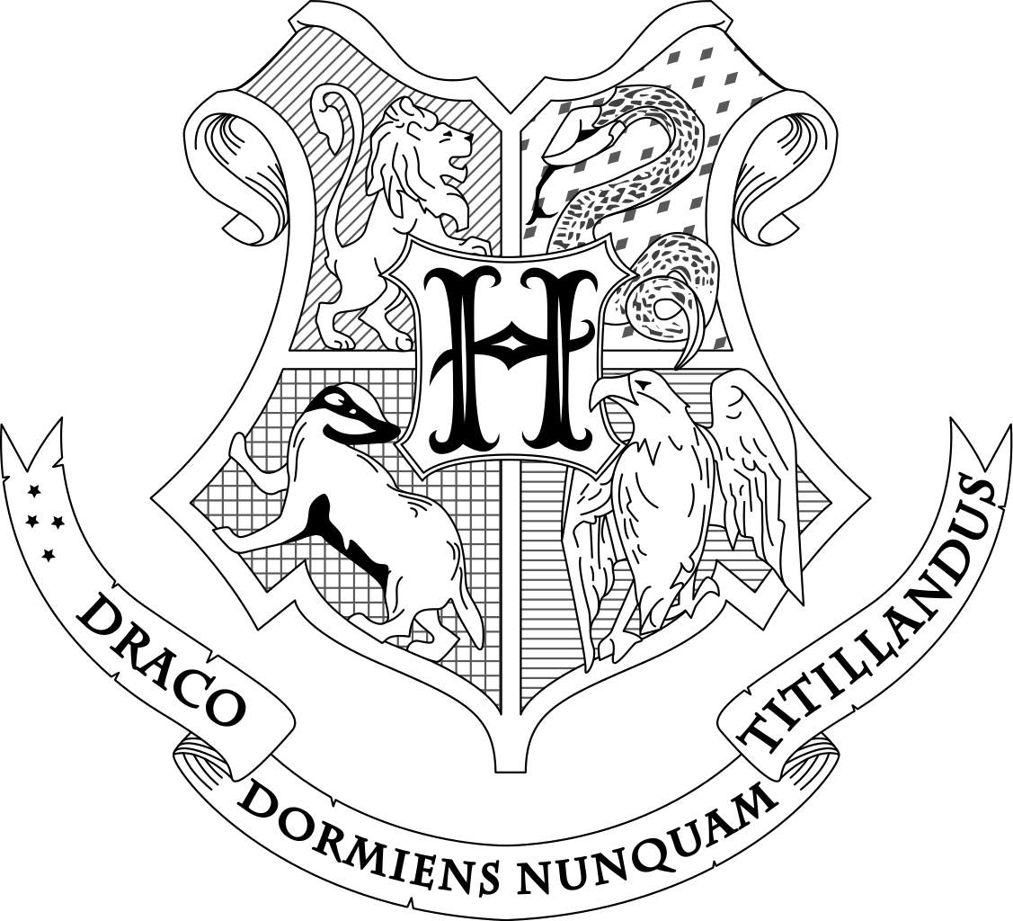 1127x1024 hogwarts crest coloring - Hogwarts Crest Drawing