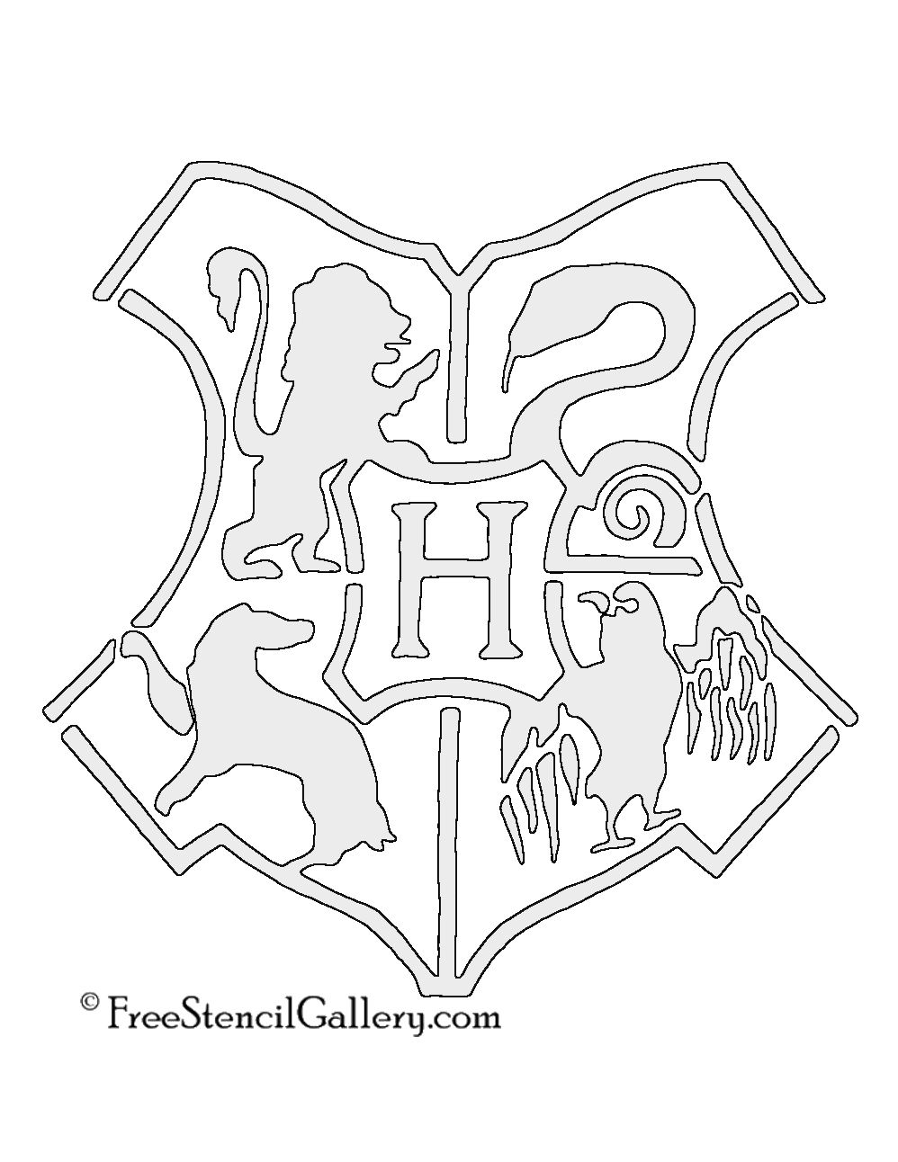 998x1292 hogwarts crest stencil harry potter related harry potter - Hogwarts Crest Drawing